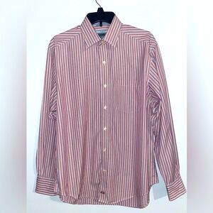Johnston & Murphy Red and White Casual Button Down Shirt